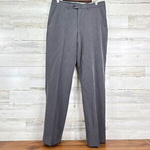 Nautica‎ Mens Gray Flat Front Straight Leg Dress Pants 32x31 Office Career